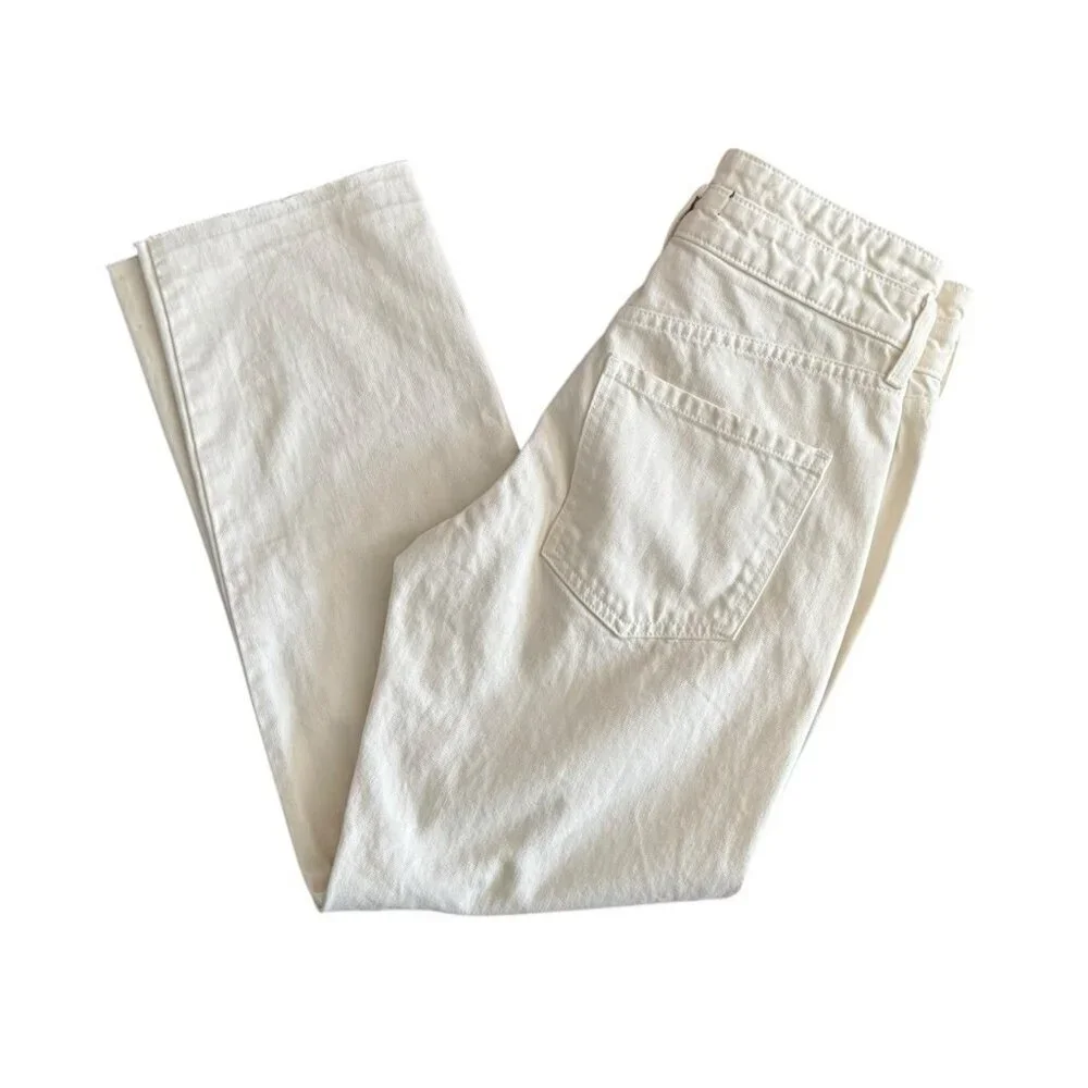 VERONICA BEARD Women's Sz 24 Blake Classic High Rise Straight Jeans in Ecru - Picture 10 of 10